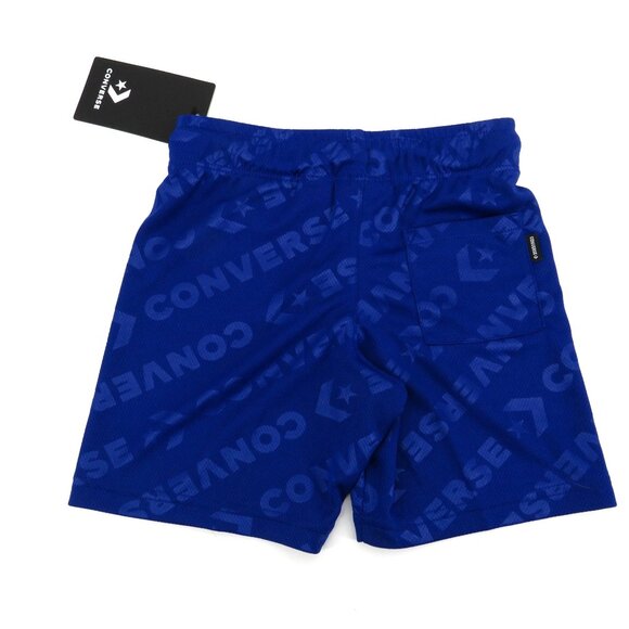 Converse Boys Blue Logo Print Athletic Shorts Size 4 Elastic Waistband NWT $24 - Picture 3 of 3